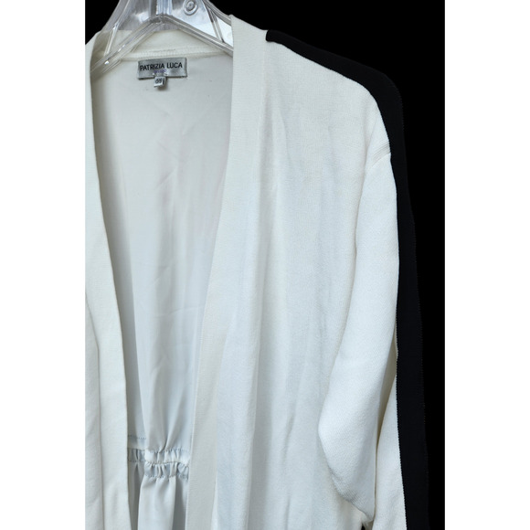 Patrizia Luca Open Front White Knit Long Cardigan O/S - Picture 2 of 4